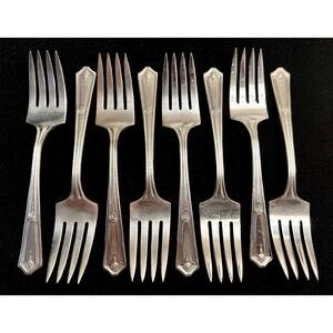Vintage Bouquet-Vendome Silver Plate Dinner Forks - Set of 8